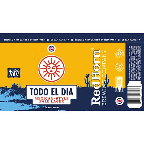 Red Horn Todo El Dia Mexican Pale Lager by Red Horn Brewing Co., beer label