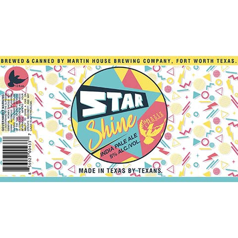 Martin House Star Shine IPA by Martin House Brewing Company, beer label