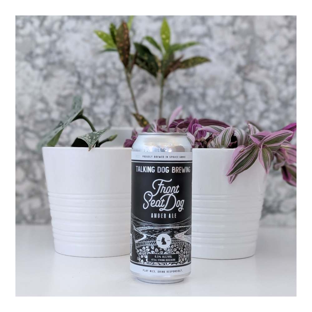Talking Dog Brewing Front Seat Dog Amber Ale by Manual Labour Beer Co., beer label
