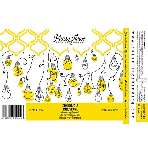 Phase Three DDH Double Mindspark by Phase Three Brewing Company, beer label