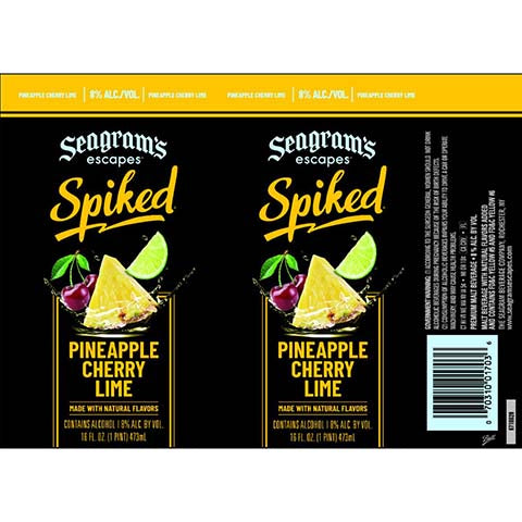 Seagram’s Spiked Pineapple Cherry Lime by Seagram, beer label