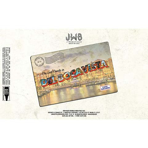 J. Wakefield Del Bocavista DDH Hazy DIPA by J Wakefield Brewing, beer label
