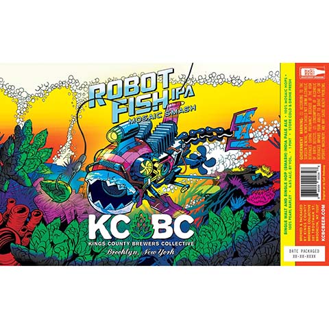 Kings County Brewers Collective Robot Fish: Mosaic Smash IPA by Kings County Brewers Collective, beer label
