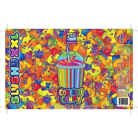 450 North Slushy XXL Confetti Candy Sour by 450 North Brewing Company, beer label
