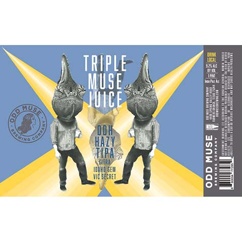Odd Muse Triple Muse Juice DDH Hazy TIPA by Odd Muse Brewing Co., beer label