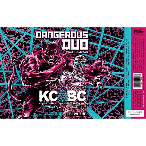 Kings County Brewers Collective Dangerous Duo Hazy Pale Ale by Kings County Brewers Collective, beer label