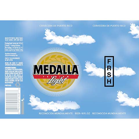 Medalla Light FRSH Blue by Compania Cervecera, beer label