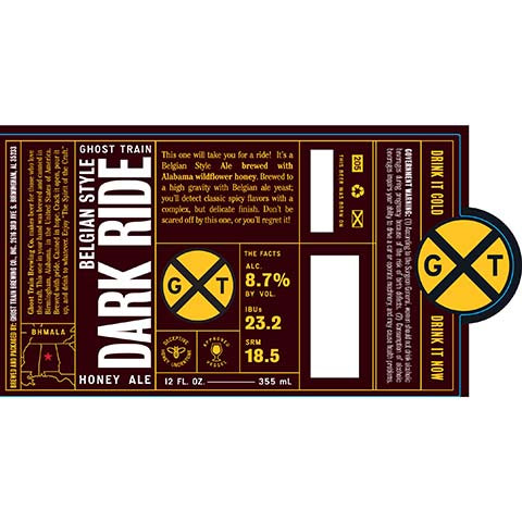 Ghost Train Dark Ride Honey Ale by Ghost Train Brewing Co, beer label