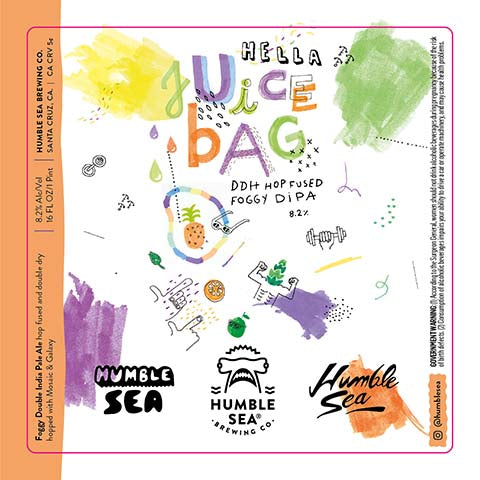 Humble Sea Hella Juice Bag DDH DIPA by Humble Sea Brewing Co, beer label