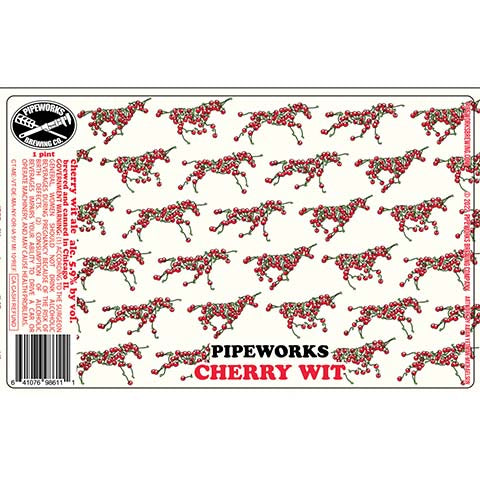 Pipeworks Cherry Wit Ale by Pipeworks Brewing Co, beer label