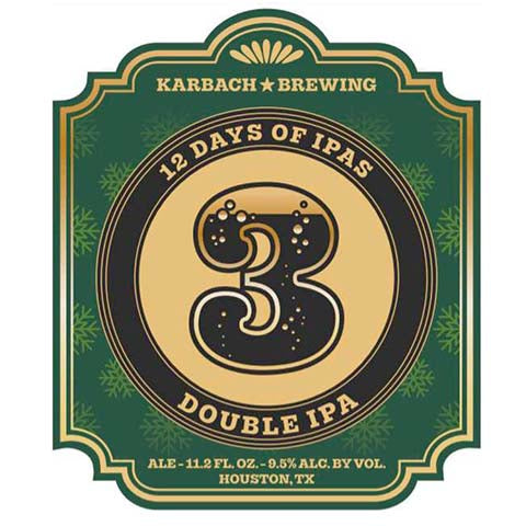 Karbach 3 DIPA by Karbach Brewing Co, beer label