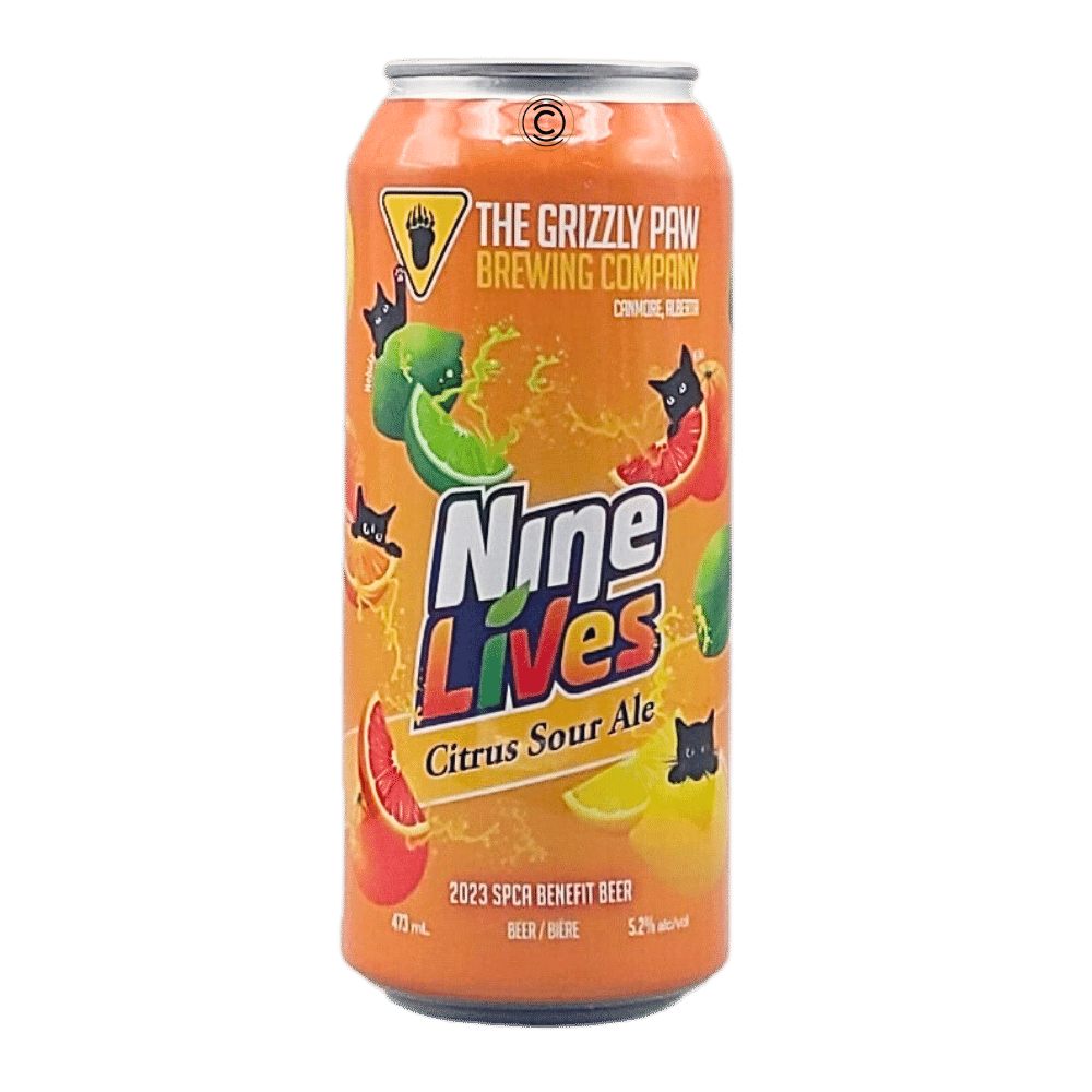 Nine Lives Sour by The Grizzly Paw Brewing Company, beer label