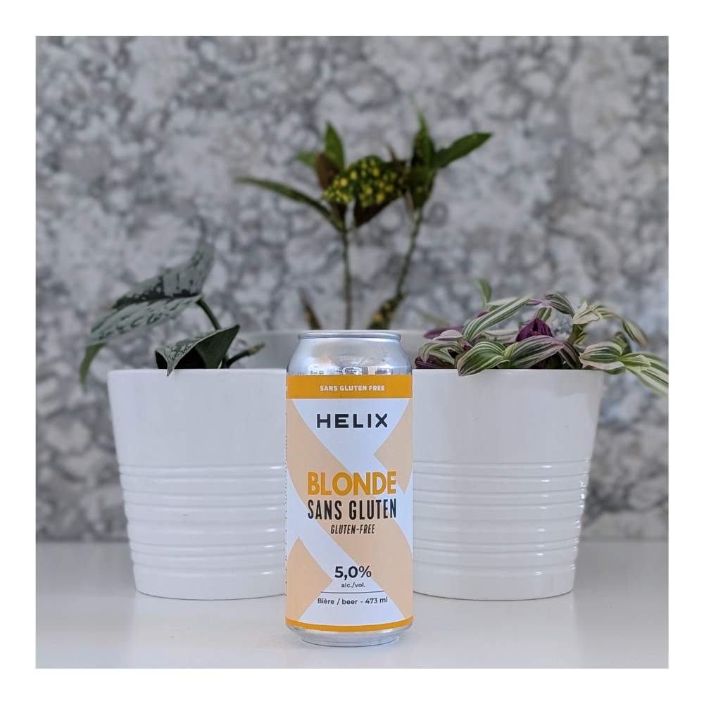 Blonde Gluten-Free Belgian Blonde Ale by Helix - Bière Sans Gluten, beer label
