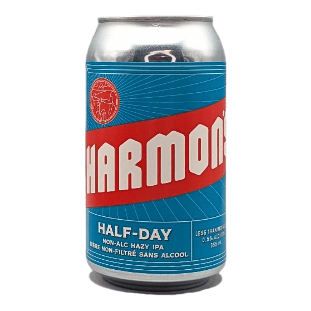 Half-Day Non-Alcoholic Hazy IPA by Harmon's Non-Alc Craft Brewing, beer label