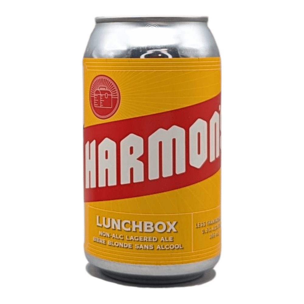 Lunchbox Non-Alcoholic Lagered Ale by Harmon's Non-Alc Craft Brewing, beer label
