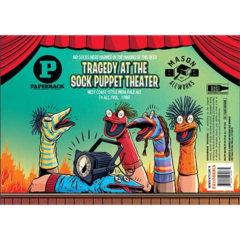Mason Aleworks Tragedy At The Sock Puppet Theater IPA by Mason Aleworks, beer label