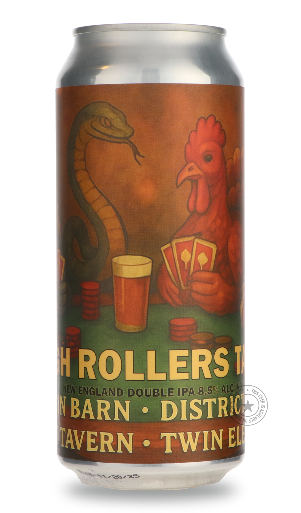 High Rollers Table / District 96 & Twin Elephant + Lost Tavern by Tin Barn, beer label