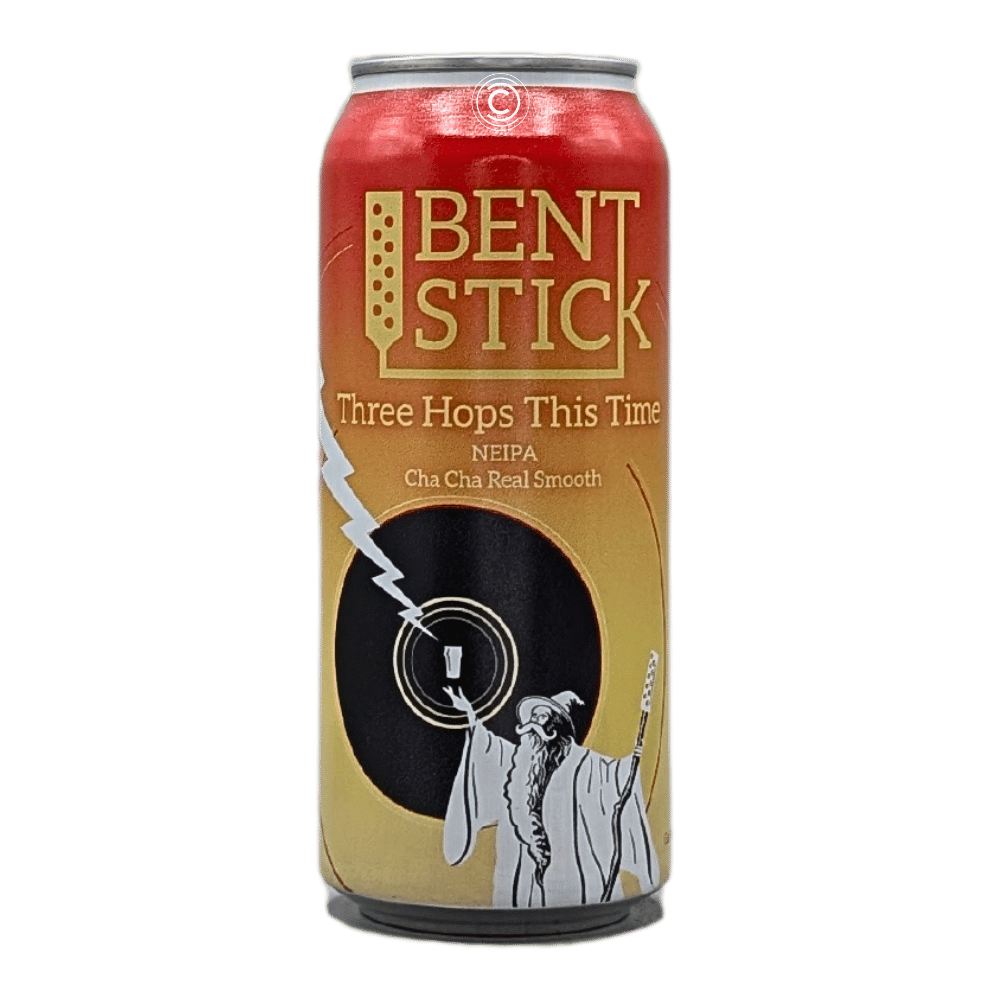 Three Hops This Time Hazy IPA by Bent Stick Brewing Co., beer label