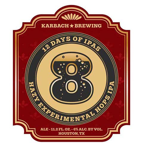 Karbach 8 Hazy Experimental Hops IPA by Karbach Brewing Co, beer label