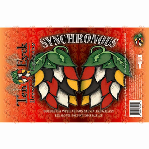 Ten Eyck Synchronous DIPA by Ten Eyck Brewing Company, beer label