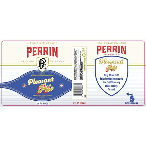 Perrin Pleasant Pils by Perrin Brewing Company, beer label