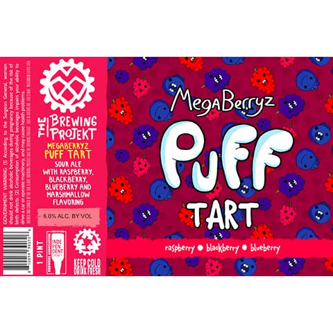 The Brewing Projekt MegaBerryz Puff Tart by The Brewing Projekt, beer label