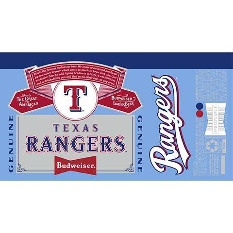 Budweiser Texas Rangers by Anheuser-Busch, beer label