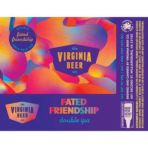 The Virginia Beer Fated Friendship DIPA by The Virginia Beer Company, beer label