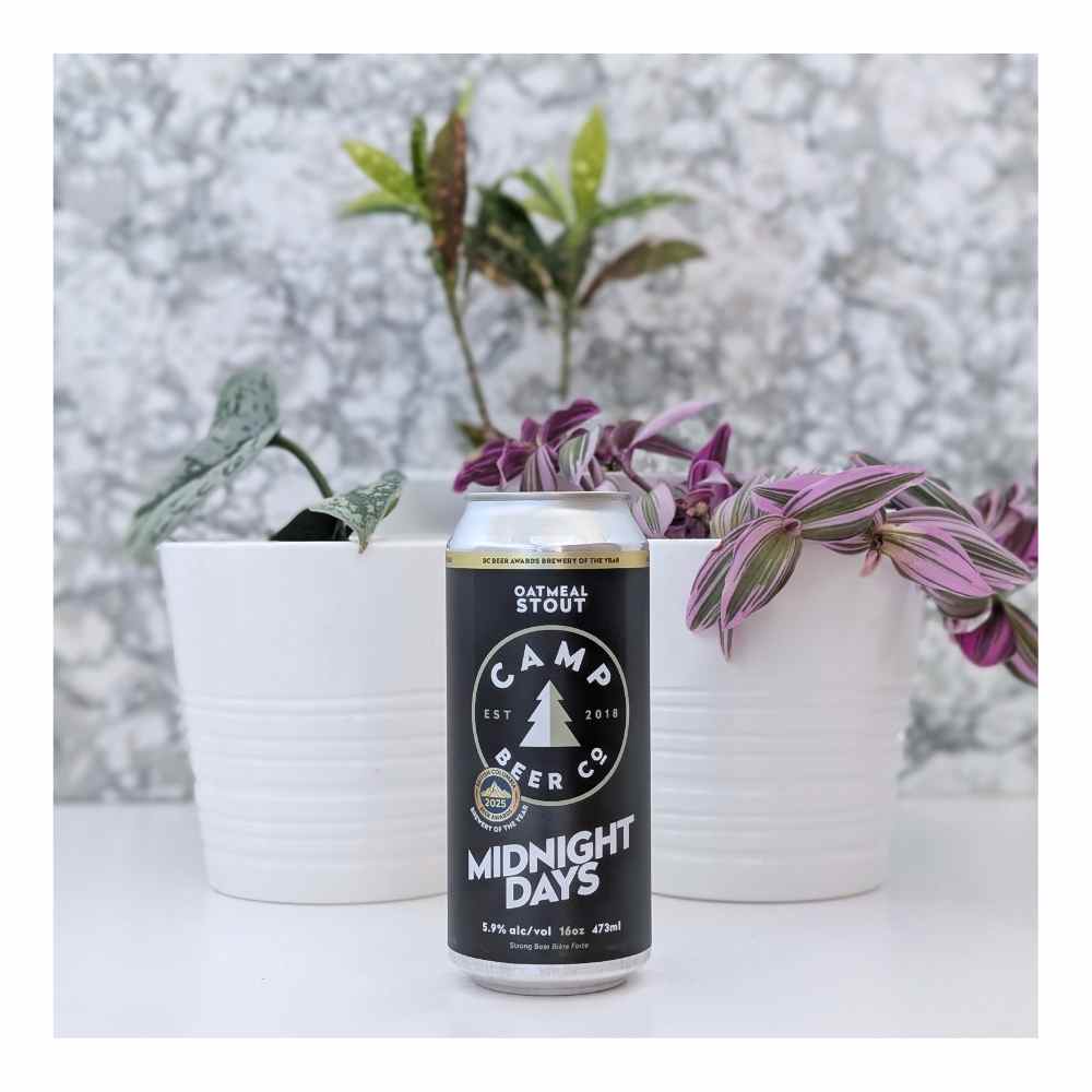 Midnight Days Oatmeal Stout by Camp Beer Co., beer label