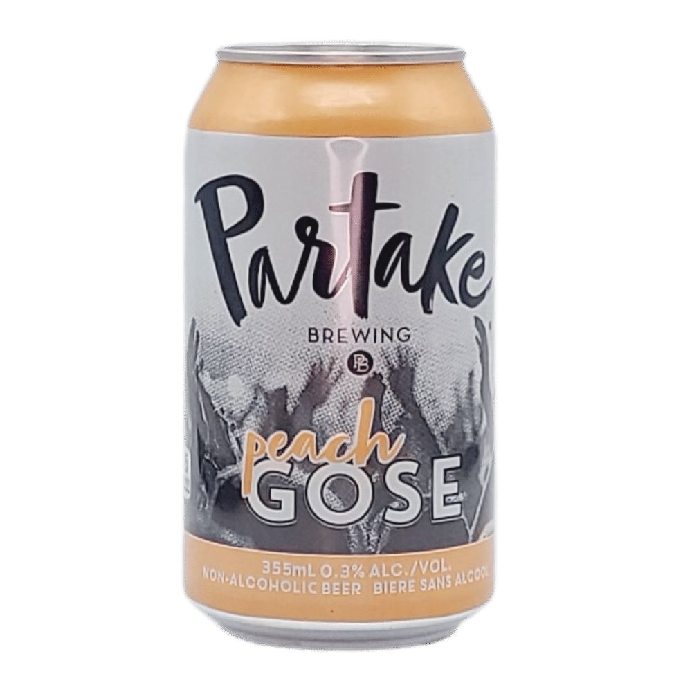 Peach Gose Non-Alcoholic by Partake Brewing, beer label