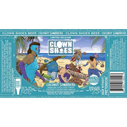 Clown Shoes Coconut Sombrero Stout by Clown Shoes, beer label