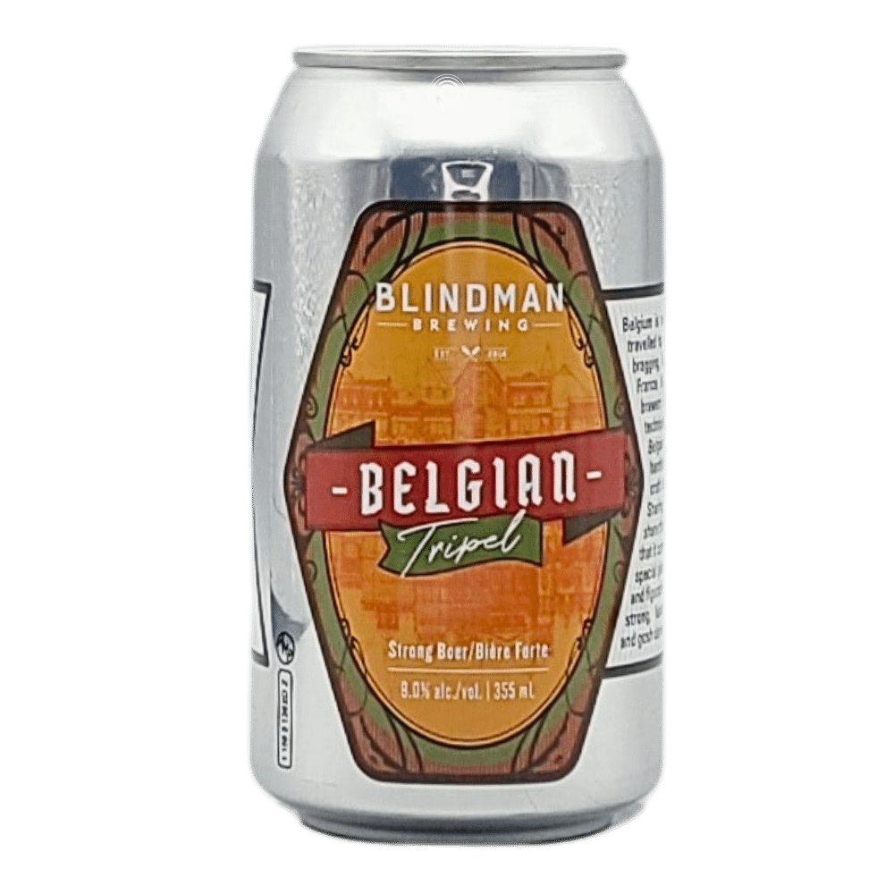 Belgian Tripel by Blindman Brewery, beer label