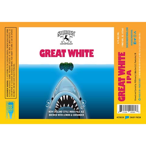 Shebeen Great White NEIPA by RI Brewery Collective LLC, beer label