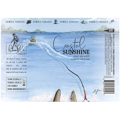 Humble Forager Coastal Sunshine V6: Tangerine, Mango by Humble Forager Brewery, beer label