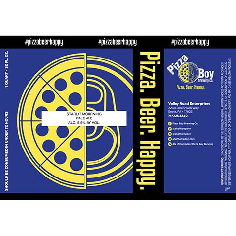 Pizza Boy Starlit Mourning Pale Ale by Pizza Boy Brewing Co, beer label