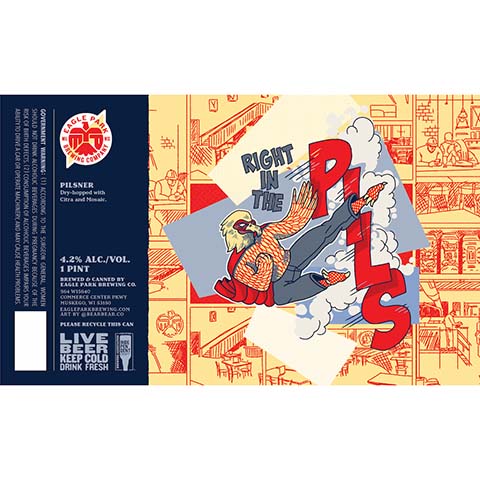 Eagle Park Right In The Pils Pilsner by Eagle Park Brewing Company, beer label