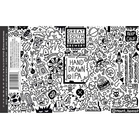 Great South Bay Hand Drawn IPA by Great South Bay Brewery, beer label
