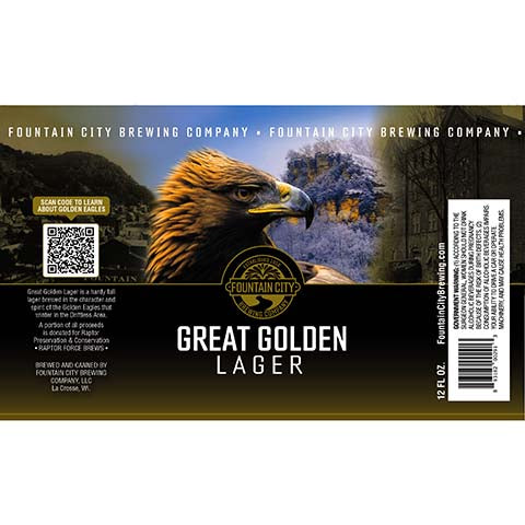 Fountain City Great Golden Lager by fountain City Brewing Company, beer label