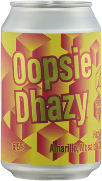 Oopsie Dhazy Amarillo, Mosaic & Citra by Perfectly Squared Brewing, beer label