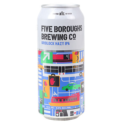 Five Boroughs Gridlock Hazy IPA by Five Boroughs Brewing Co, beer label