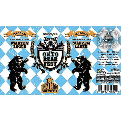 Great Barn Okto Bear Fest Marzen Lager by Great Barn Brewery, beer label