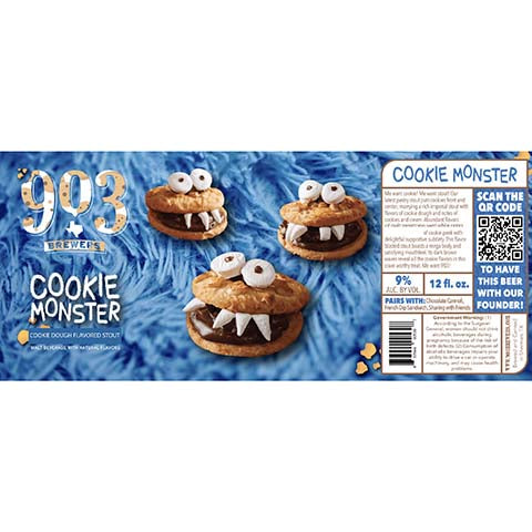 903 Brewers Cookie Monster Flavored Stout by 903 Brewers, beer label