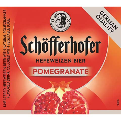 Schofferhofer Pomegranate Hefeweizen Bier by Radeberger Gruppe KG, beer label