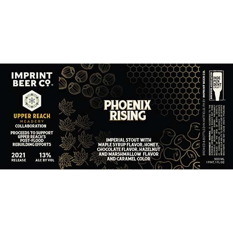 Imprint Beer Phoenix Rising Imperial Stout by Imprint Beer Company, beer label