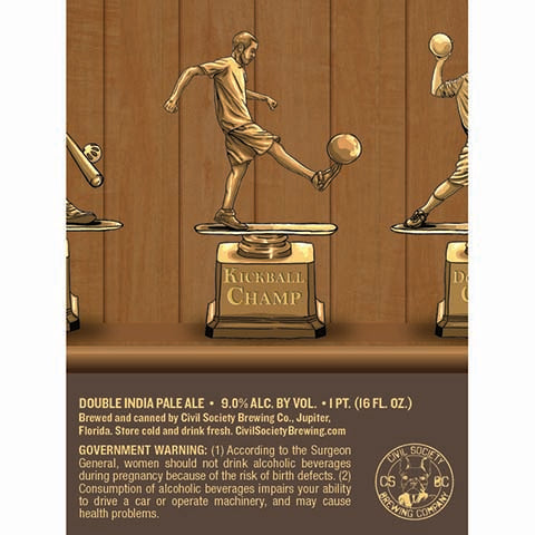 Civil Society Kickball Champ DIPA by Civil Society Brewing Co, beer label