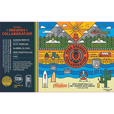 Almanac/CCBA Brewers Collaboration West Coast Pale Ale by Almanac Beer Company, beer label