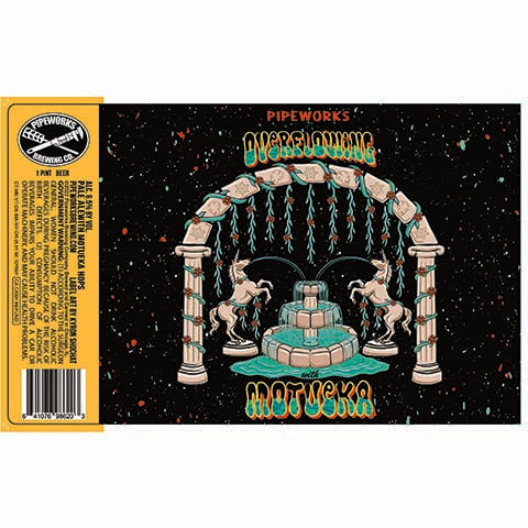 Pipeworks Overflowing with Motueka Pale Ale by Pipeworks Brewing Co, beer label