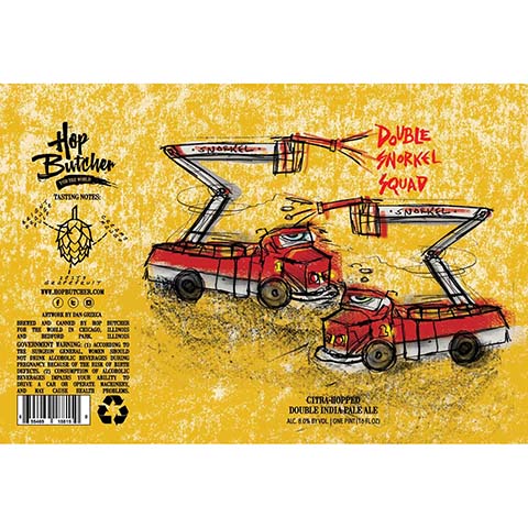 Hop Butcher Double Snorkel Squad DIPA by Hop Butcher For the World, beer label