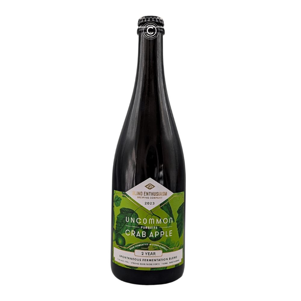 Uncommon Pursuits: Crab Apple Mixed Fermentation Sour by Blind Enthusiasm Brewing Company x Uncommon Cider Co., beer label