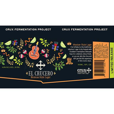 Crux El Crucero Lager by Crux Fermentation Project, beer label